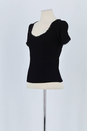 T-shirt Rouje Noir en Coton