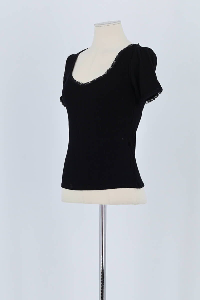 T-shirt Rouje Noir en Coton