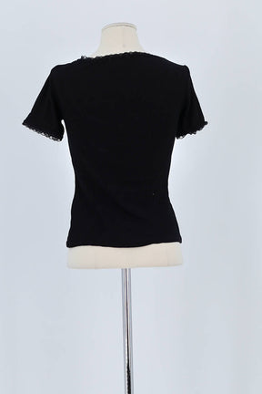 T-shirt Rouje Noir en Coton