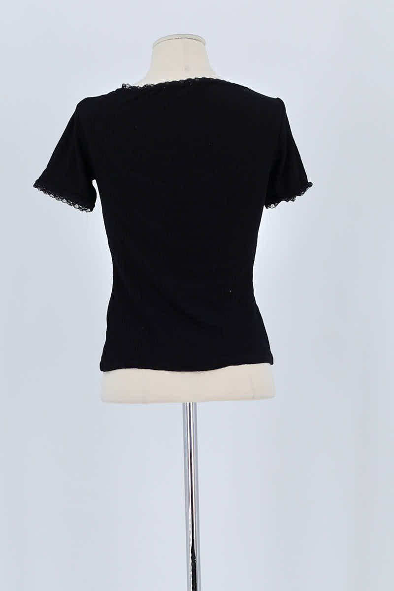 T-shirt Rouje Noir en Coton