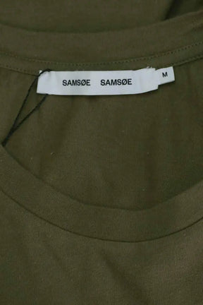 T-shirt Samsoe Samsoe Kaki en Coton