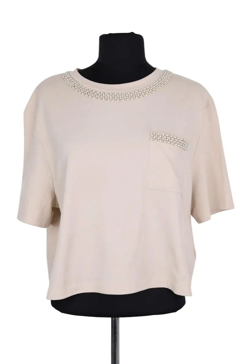 T-shirt Sandro Beige en Coton, taille L - Seconde Main