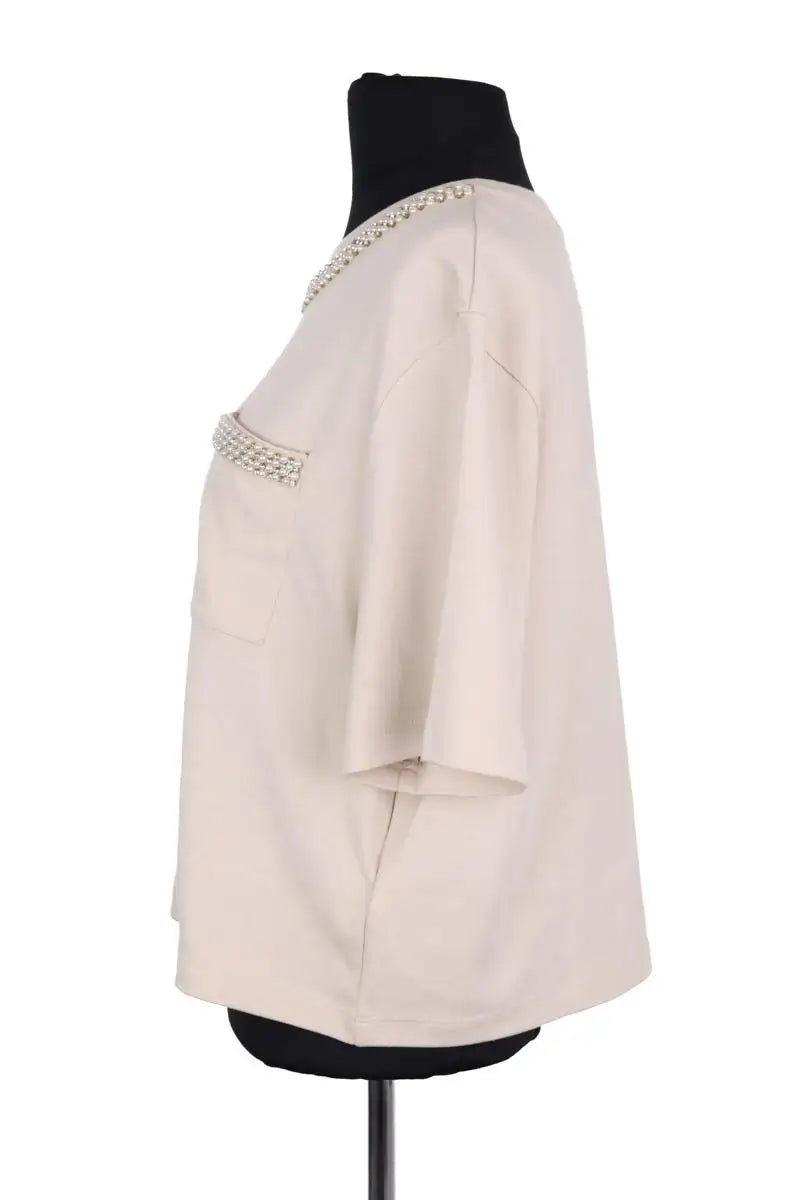 T-shirt Sandro Beige en Coton
