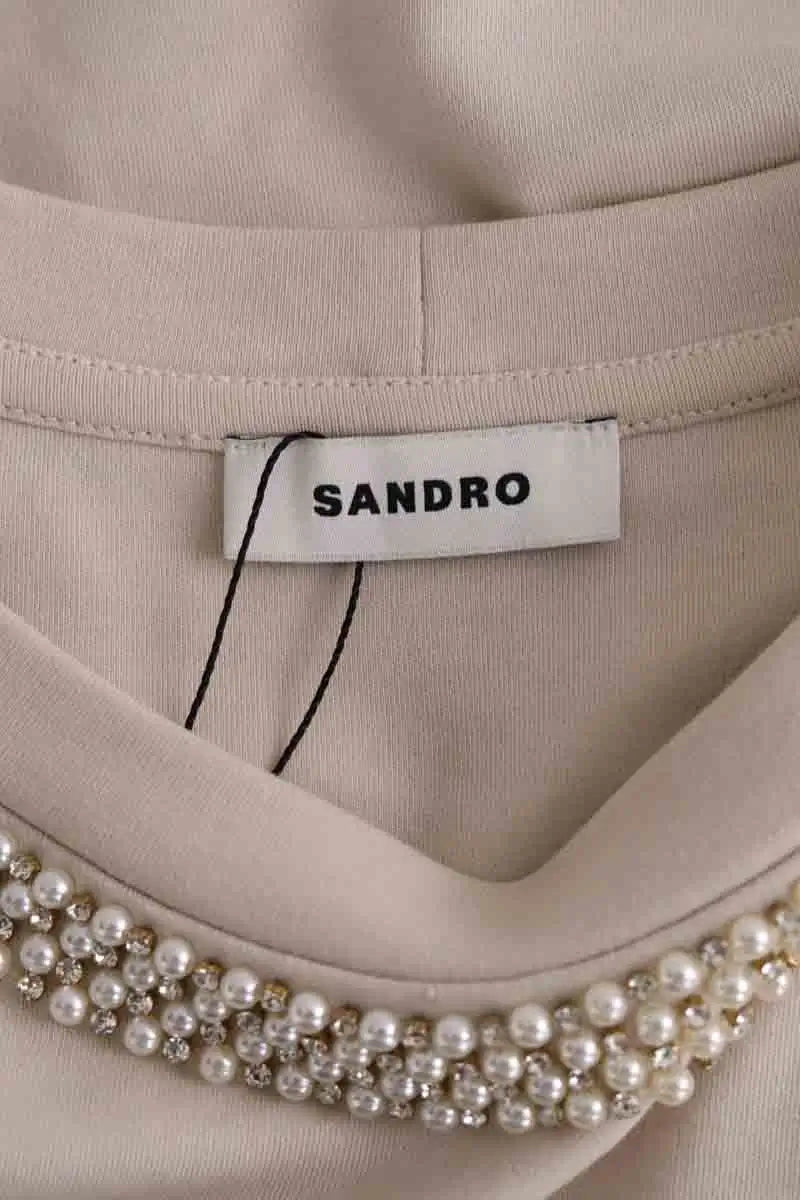 T-shirt Sandro Beige en Coton