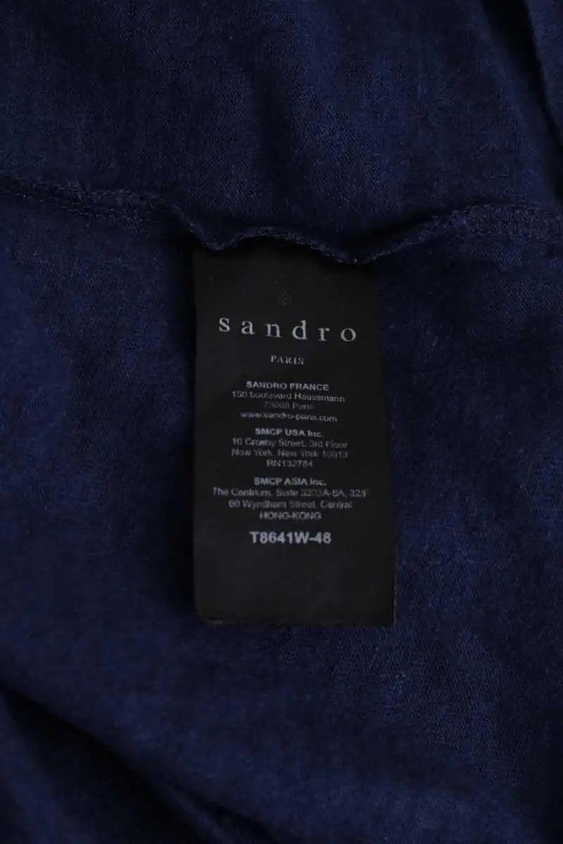 T-shirt Sandro Bleu en Lin