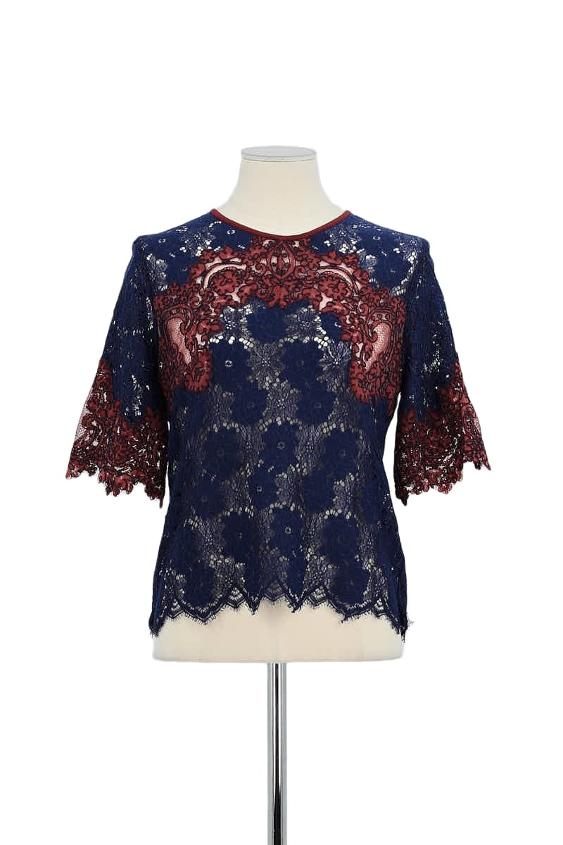 T-shirt Sandro Bleu en Synthétique, taille M - Seconde Main