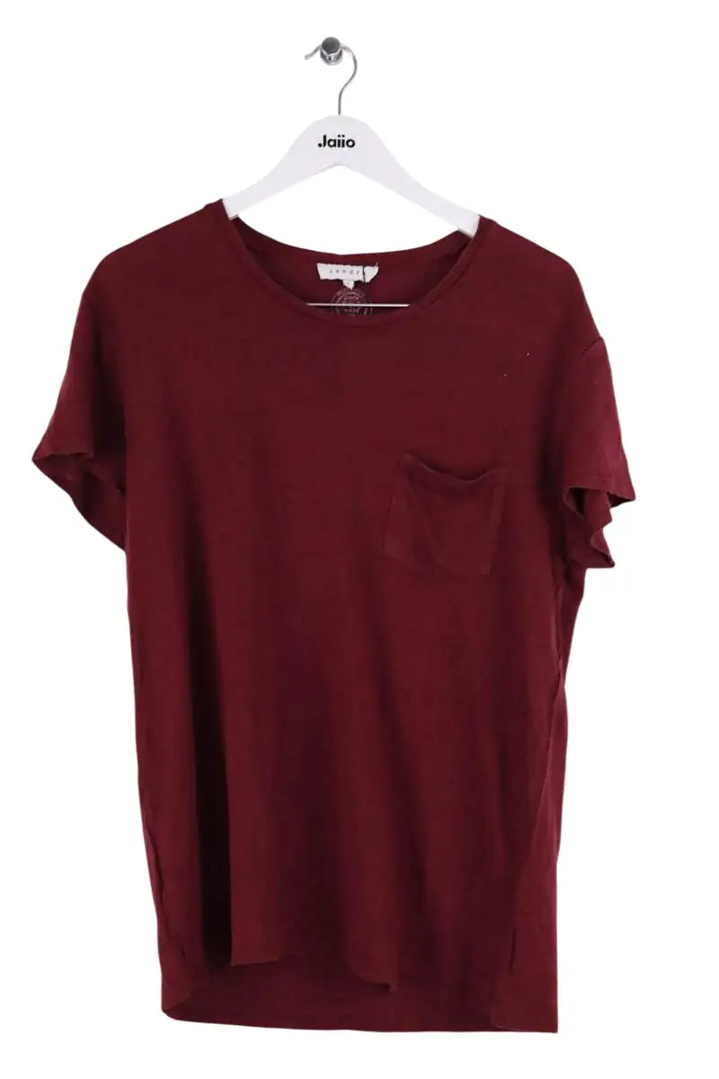 T-shirt Sandro Bordeaux en Lin, taille L - Seconde Main