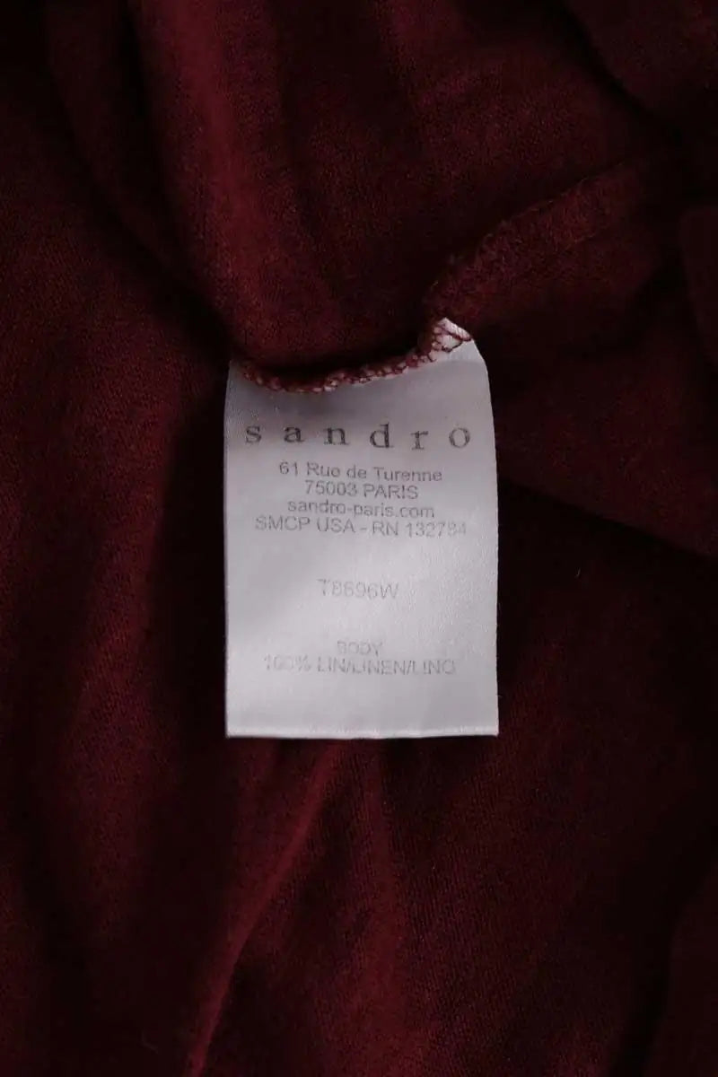 T-shirt Sandro Bordeaux en Lin