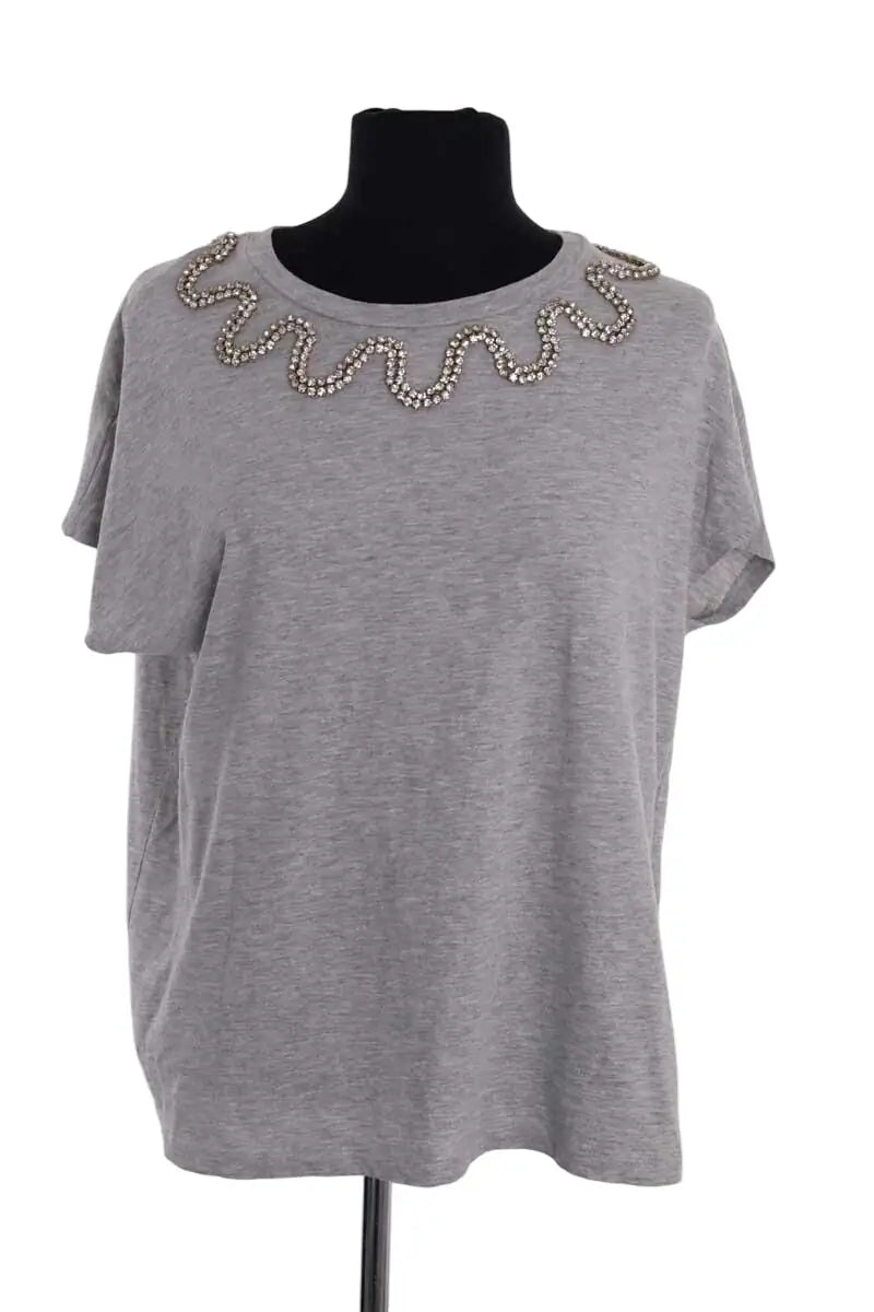 T-shirt Sandro Gris en Coton, taille L - Seconde Main