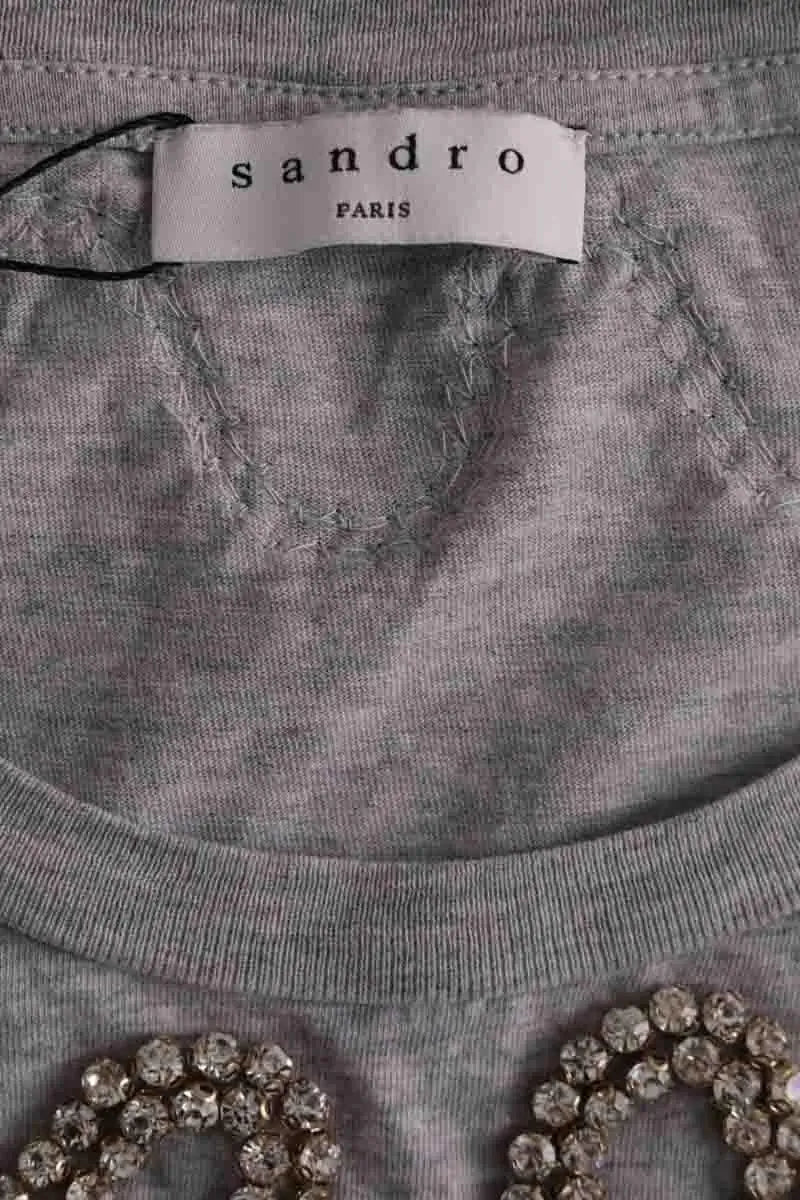 T-shirt Sandro Gris en Coton
