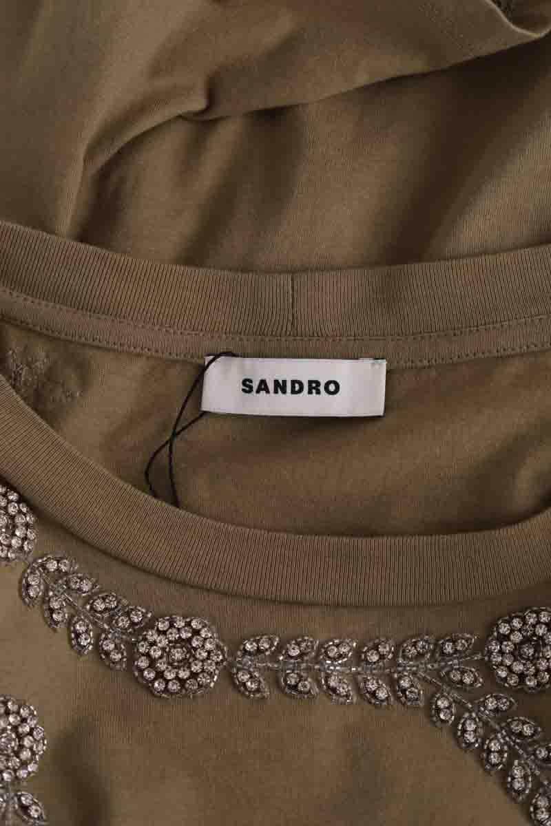 T-shirt Sandro Kaki en Coton