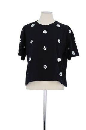T-shirt Sandro Noir en Coton, taille S - Seconde Main