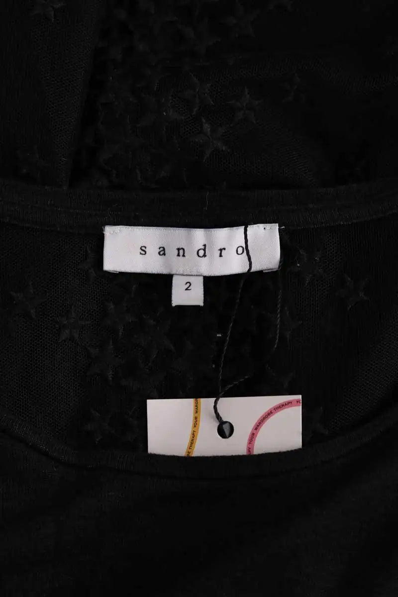 T-shirt Sandro Noir en Lin
