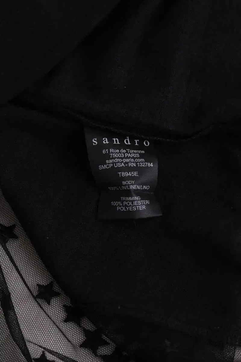 T-shirt Sandro Noir en Lin