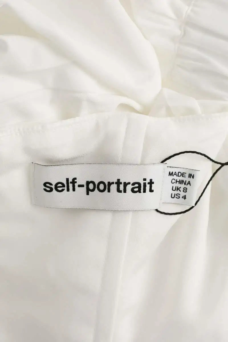 T-shirt Self-Portrait Blanc en Polyester