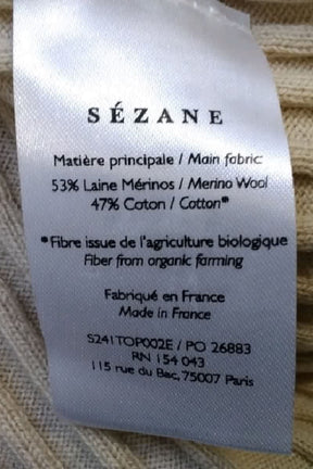 T-shirt Sézane Beige en Laine