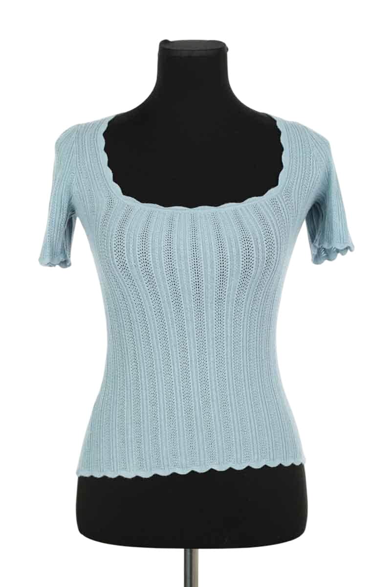 T-shirt Sézane Bleu en Viscose, taille XS - Seconde Main