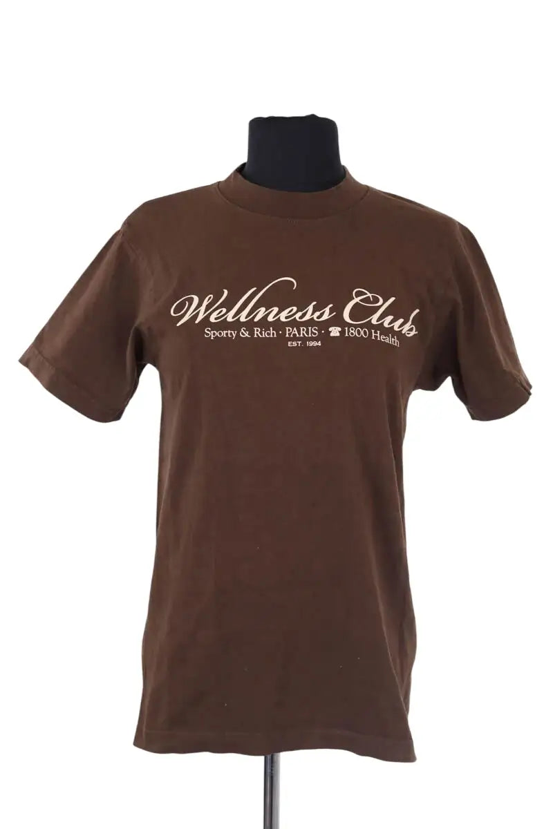 T-shirt Sporty & Rich Marron en Coton, taille XS - Seconde Main