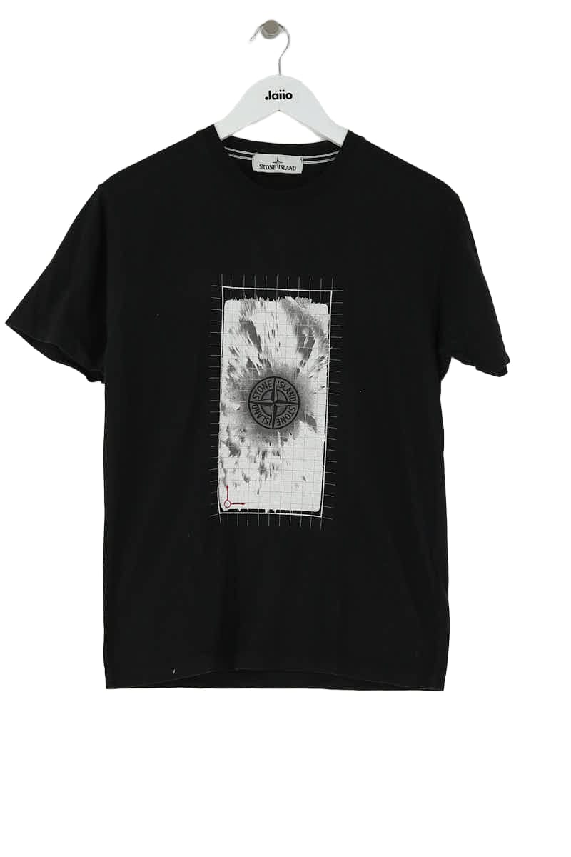T-shirt Stone Island Noir en Coton, taille S - Seconde Main