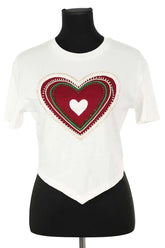 T-shirt Tresse Blanc en Coton, taille S - Seconde Main