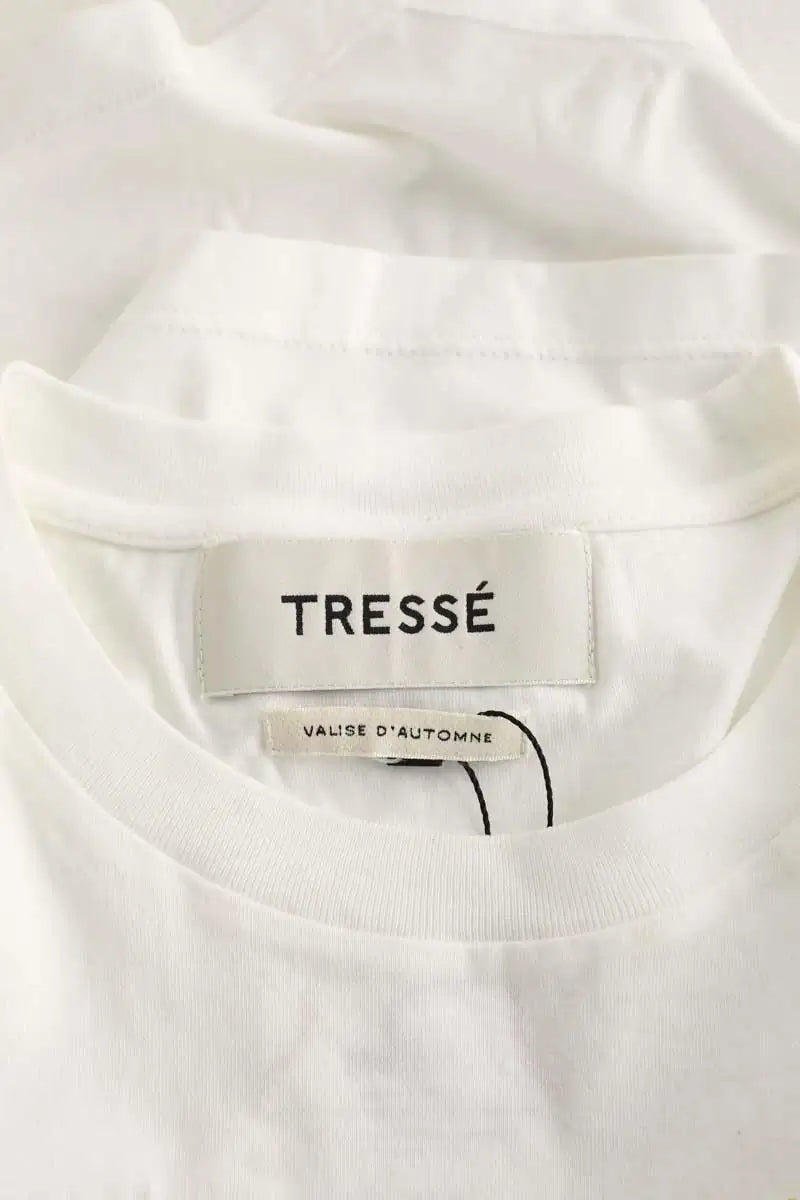 T-shirt Tresse Blanc en Coton