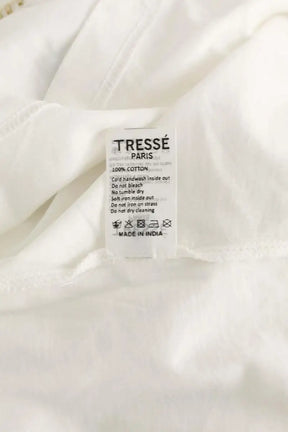 T-shirt Tresse Blanc en Coton