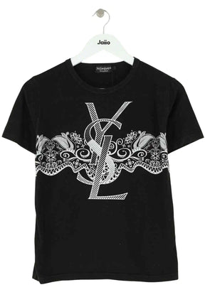 T-shirt Yves Saint Laurent Noir en Coton, taille XS - Seconde Main