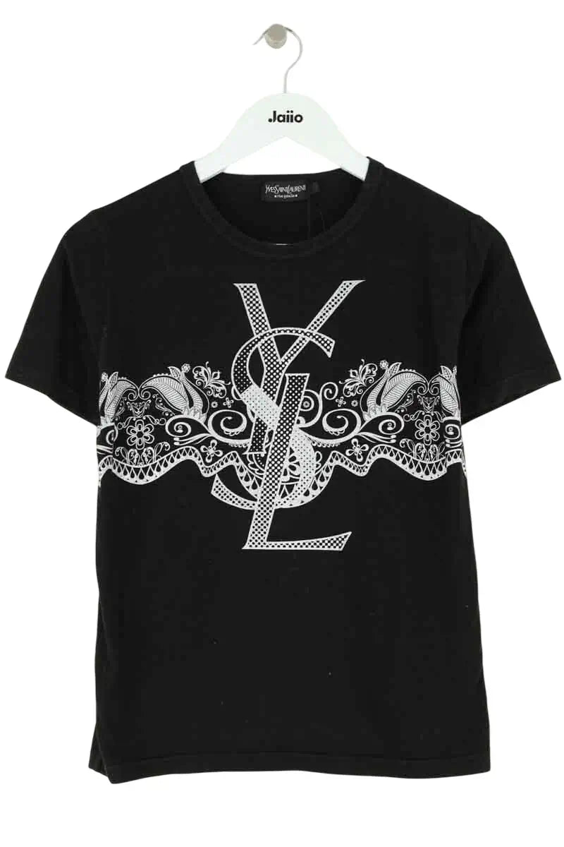 T-shirt Yves Saint Laurent Noir en Coton, taille XS - Seconde Main