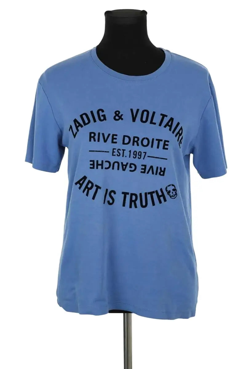 T-shirt Zadig & Voltaire Bleu en Coton, taille S - Seconde Main