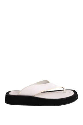 Sandales The Row Blanc en Cuir, taille 40 - Seconde Main