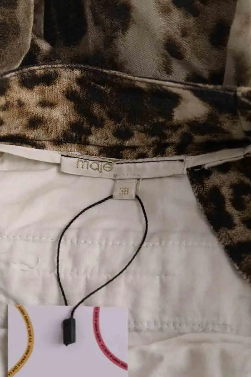 Pantalon droit Maje Beige en Lin