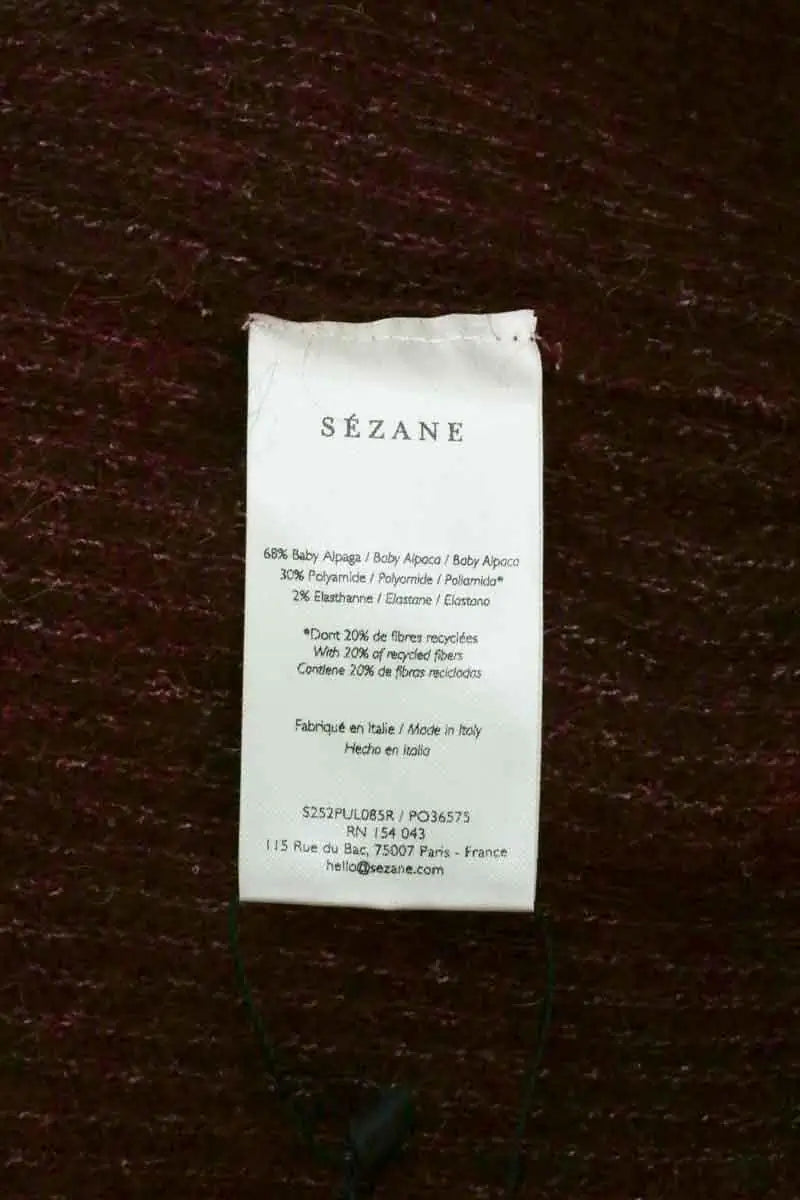 Pull Sézane Bordeaux en Laine