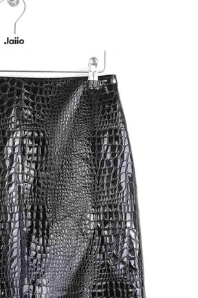 Jupe L'agence Gerard croc mini skirt Noir en Synthétique