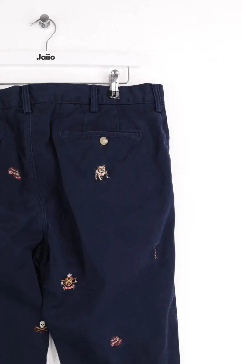 Pantalon droit Ralph Lauren Bleu en Coton