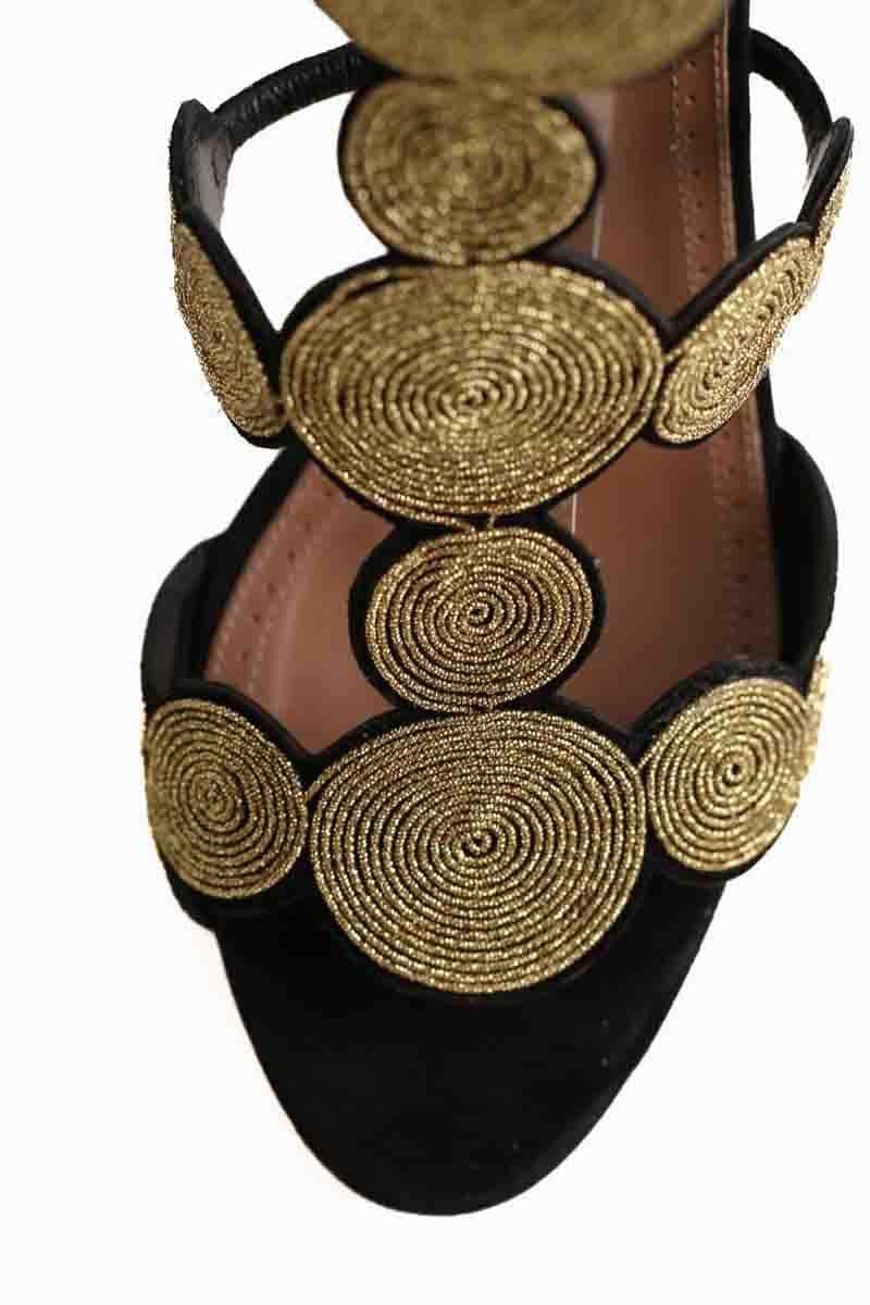 Talons Alaïa Doré en Cuir