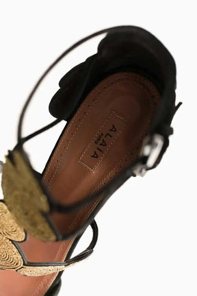 Talons Alaïa Doré en Cuir