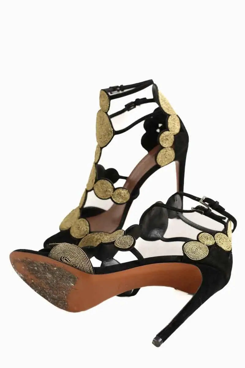 Talons Alaïa Doré en Cuir