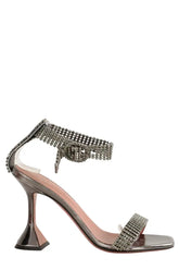 Talons Amina Muaddi Jah Jah Argent en Tissu, taille 37 - Seconde Main
