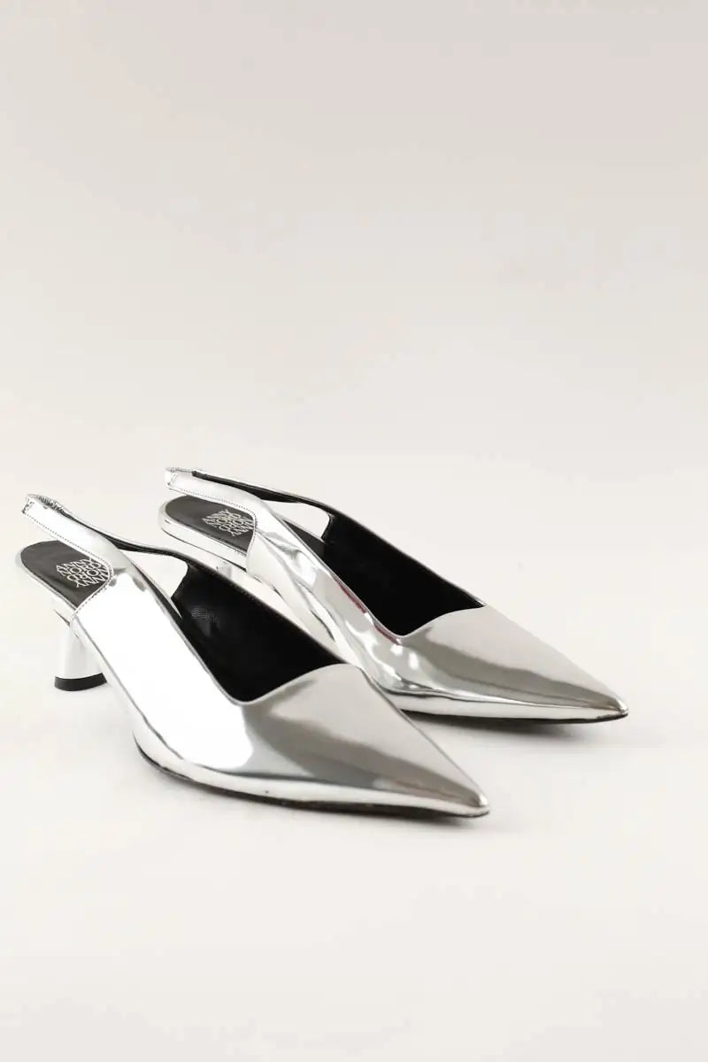 Talons Anny Nord Point blank slingback disco ball Argent en Cuir