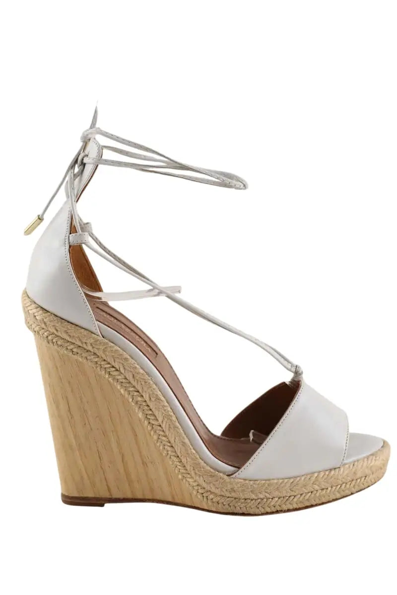 Talons Aquazzura Blanc en Cuir, taille 37 - Seconde Main