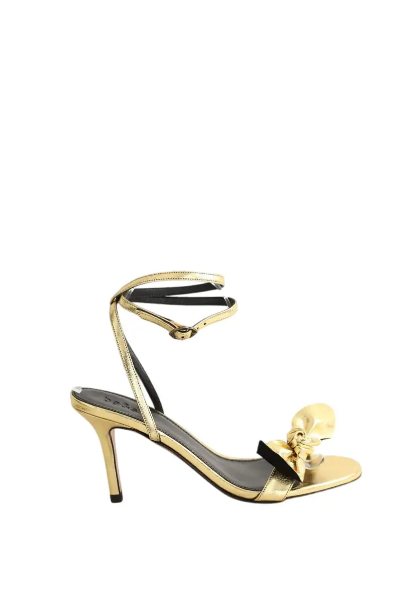 Talons Ba&Sh Doré en Cuir, taille 39 - Seconde Main