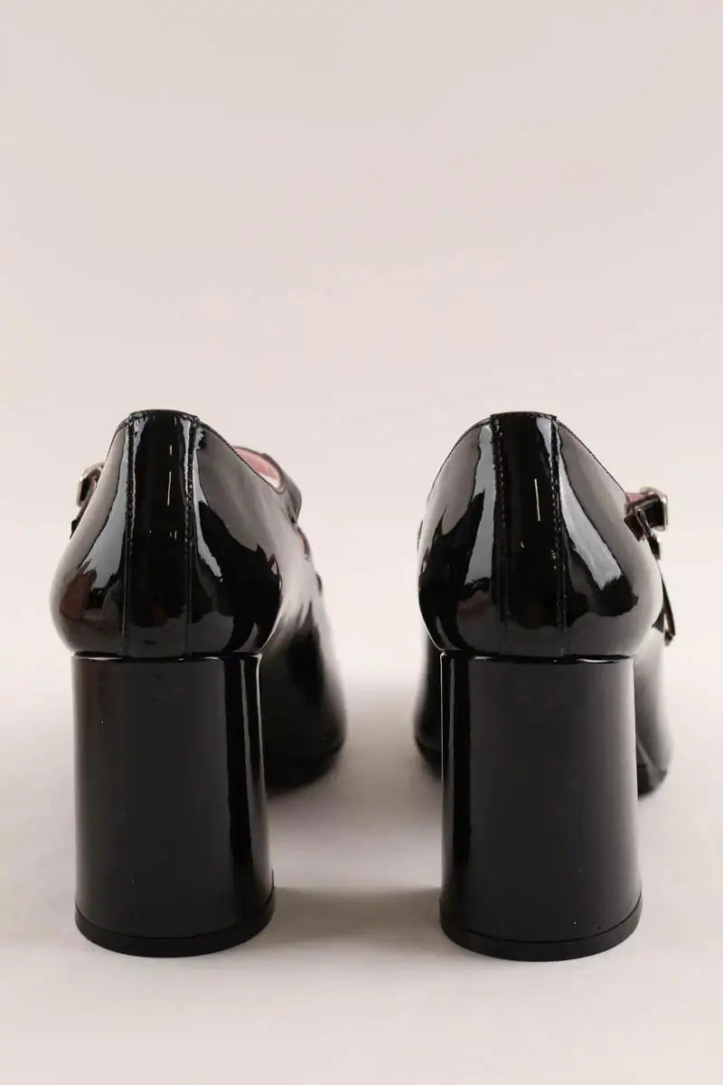 Talons Carel Keel Noir en Cuir verni