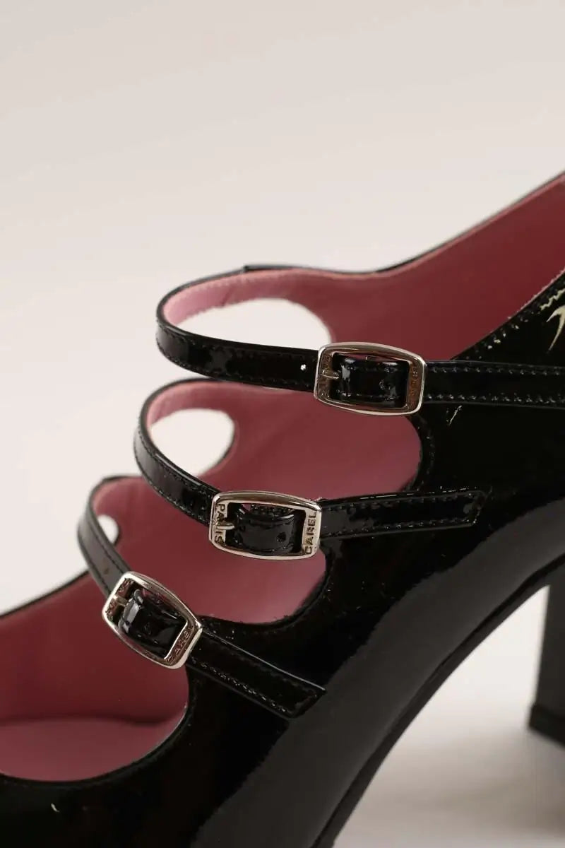 Talons Carel Keel Noir en Cuir verni