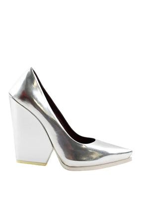 Talons Celine Argent en Cuir verni, taille 39 - Seconde Main
