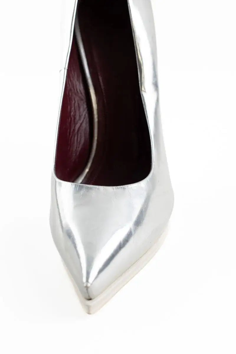 Talons Celine Argent en Cuir verni