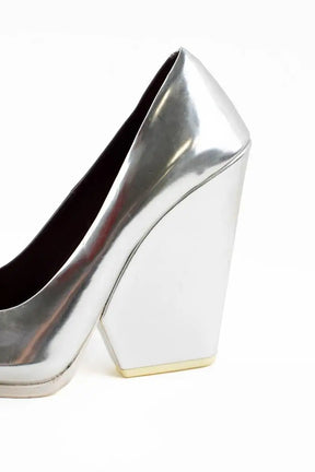 Talons Celine Argent en Cuir verni