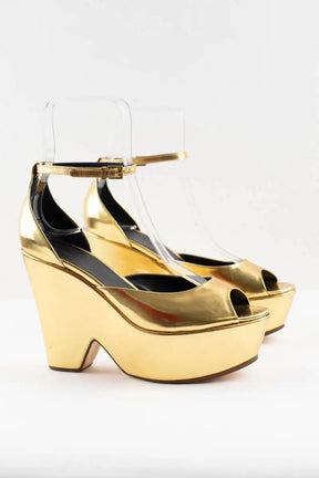Talons Celine Doré en Cuir