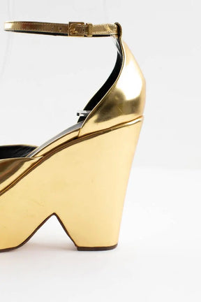 Talons Celine Doré en Cuir