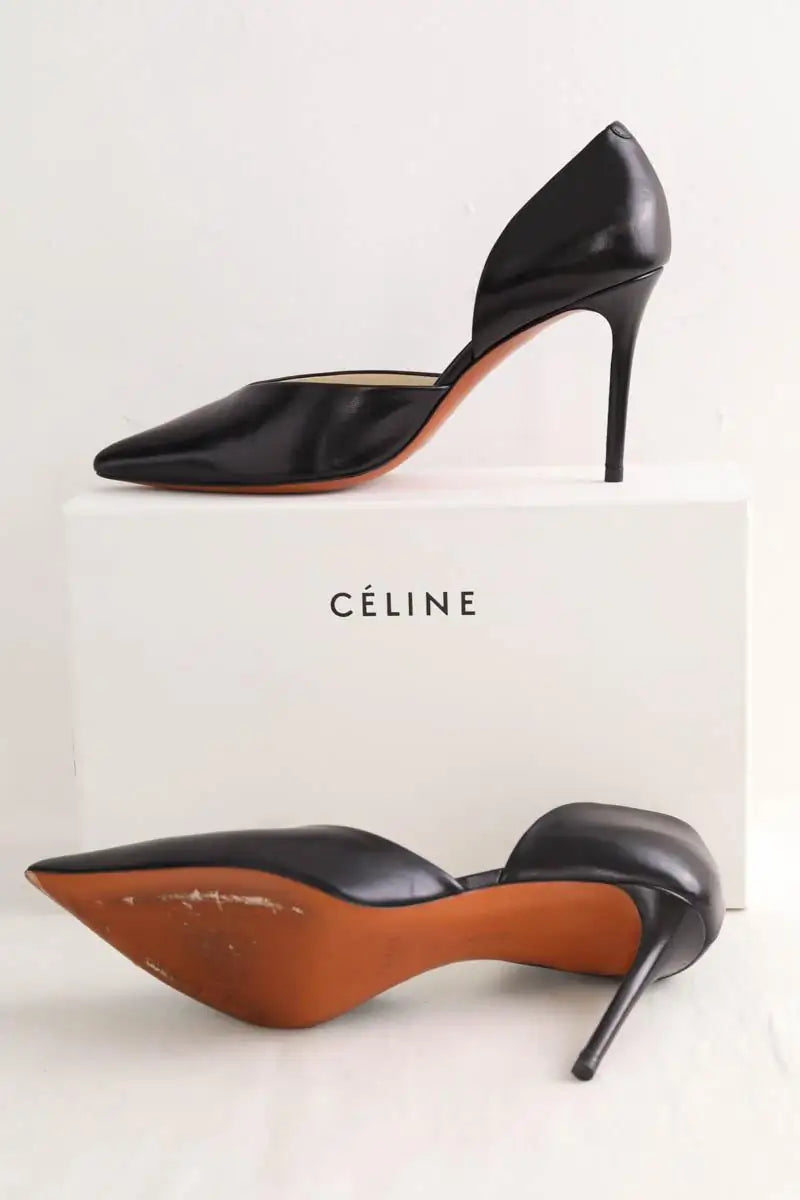 Talons Celine D'orsay pump Noir en Cuir