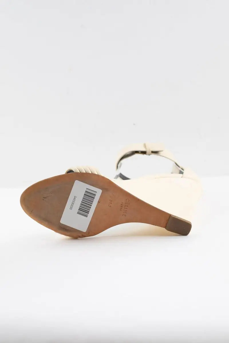 Talons Celine Ecru en Cuir
